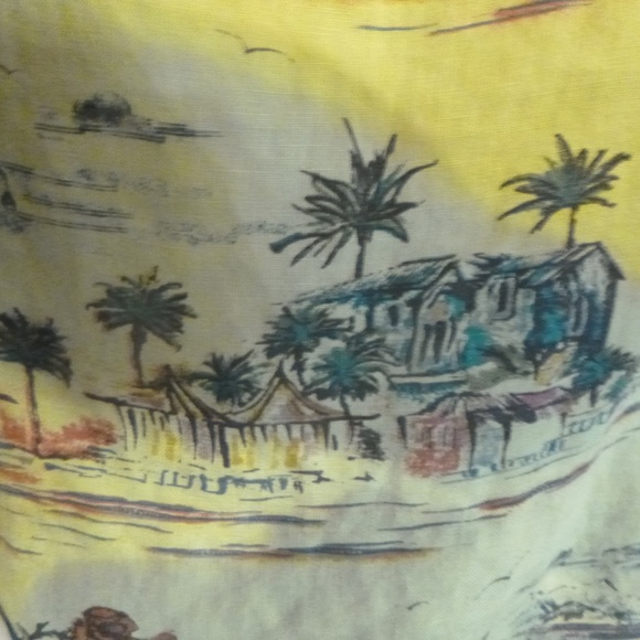 CUT*LOOSE LINEN SLEEVELESS SHELL TOP sz-L TROPICAL COLOR - Picture 6 of 12